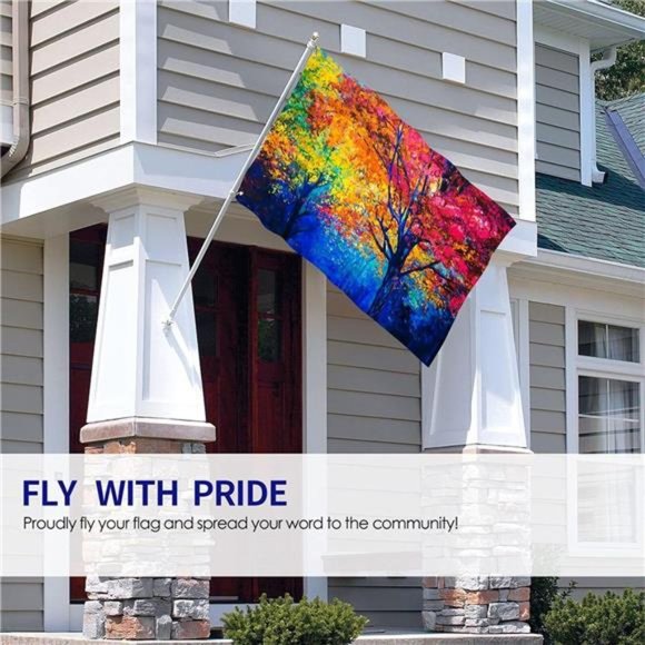 Autumn Fall Trees Flag 3x5 Ft Outdoor Decorative Banner - Picture 4 of 5